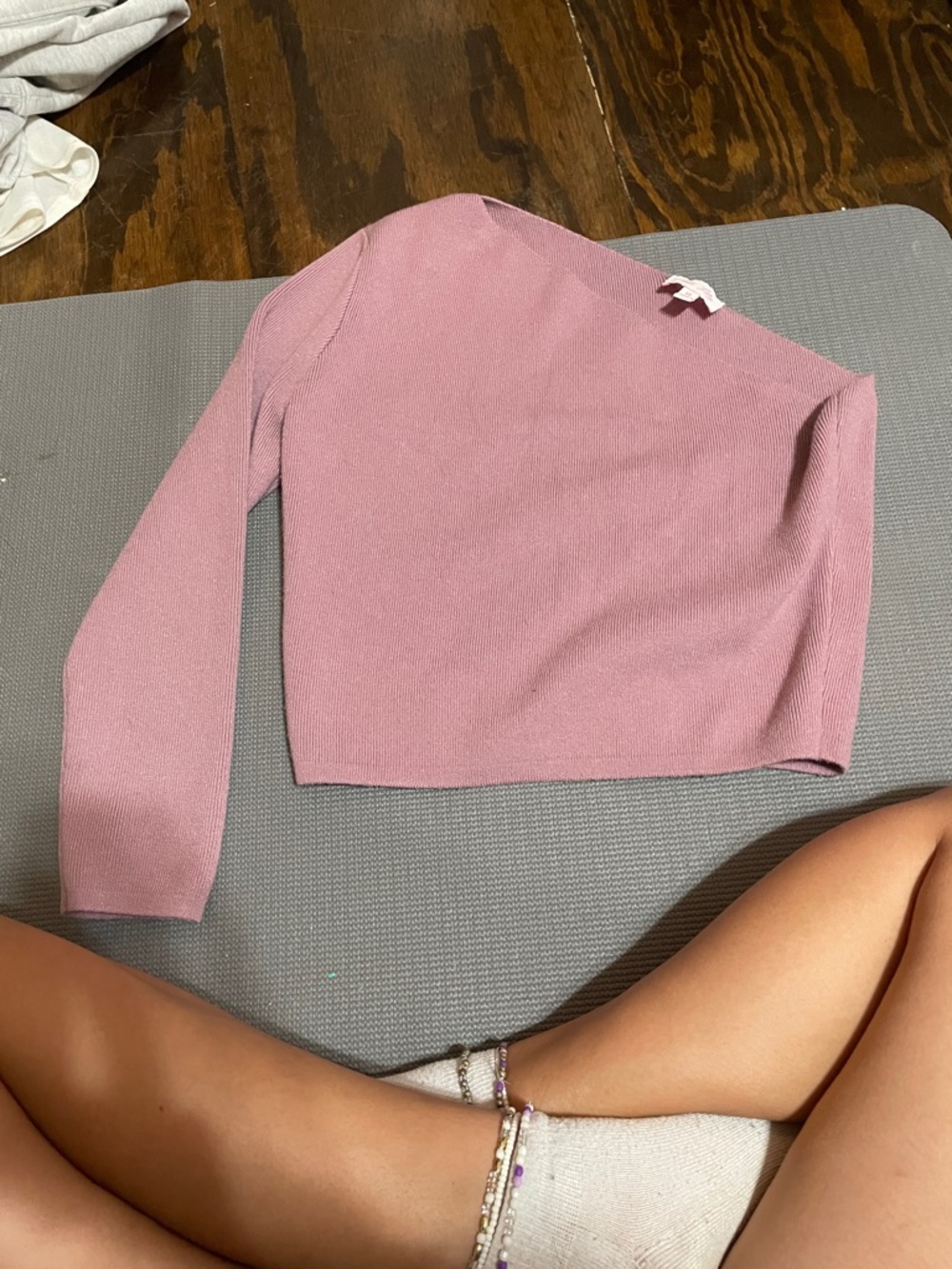 Pink One-Shoulder Knit Sweater - Women's
